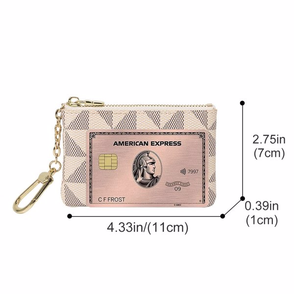 Coin Purse Change Mini Purse Wallet With Key Chain Ring Zipper for Men Women Fashionable Bag Pendant Leather Classic Clutch (White)