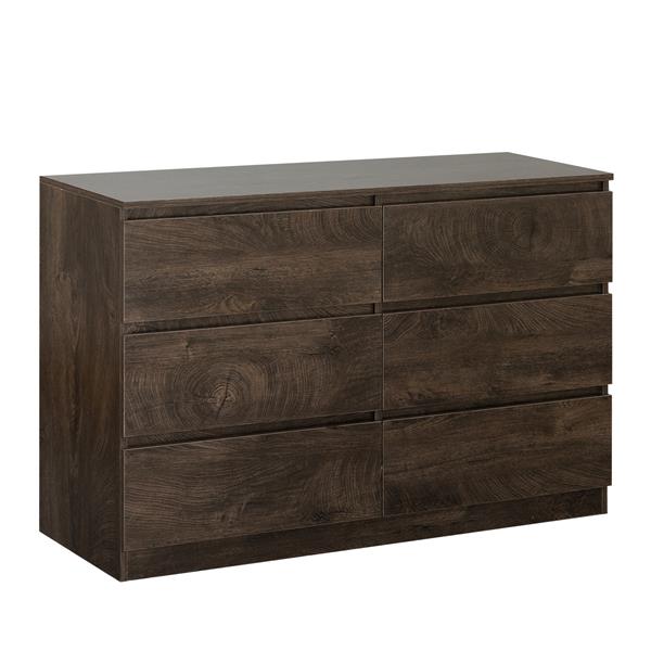 Drawer dresser cabinet, sideboard, bar counter, buffet counter, table lockers, three plus three drawers audit, can be used for dining room, living room, bedroom, kitchen corridor, color: dark gray