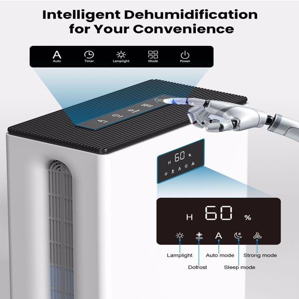 BIZEWO Dehumidifier for Home,Queit Dehumidifiers for Basement, Bathroom, Bedroom with 101oz Water Tank, Large Room Dehumidifier with 2 Working Mode, Auto Shut Off, 7 Colors LED Light(banned by Amazon)