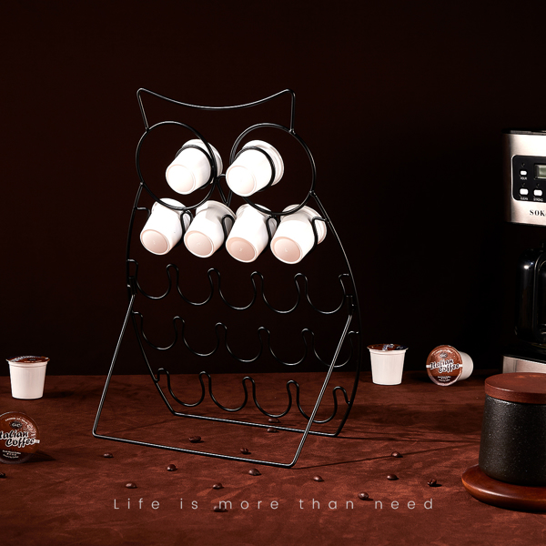 Creative Iron Detachable Coffee Capsule Holder, Desktop 3D Owl-Shaped Display Stand, Suitable for Home Kitchen, Cafe and Office, Home Organizer and Storage, Home Accessories