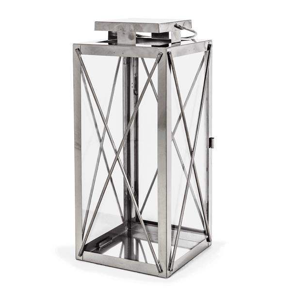 14"H STAINLESS STEEL LANTERN