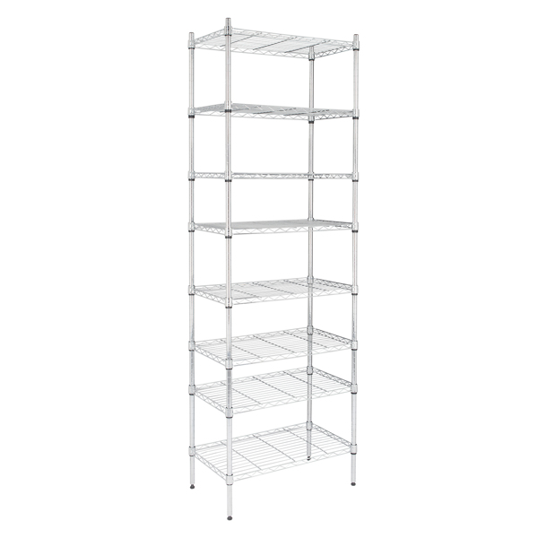 8-Tier Wire Shelving Unit Adjustable Steel Wire Rack Chrome