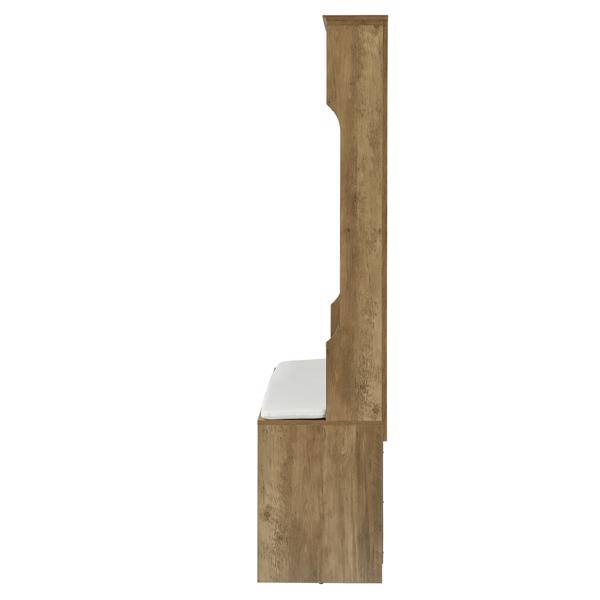  Wood Coat Rack, Storage Shoe Cabinet, with Clothes Hook, with Sponge Pad Product, Multiple Storage Racks, bedroom, porch wardrobe storage rack, Light Colour