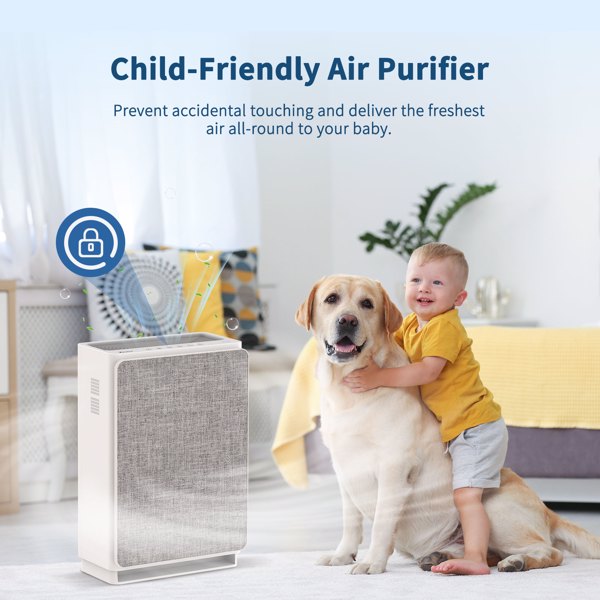 Air Purifiers for Home Large Room up to 2160 Sq Ft, H14 HEPA Filter, Fast Purification, 5-Stage Filtration, Auto Mode, Timer, Upgrade Air Cleaner for Wildfire Pet Smoke Dust(banned by Amazon)