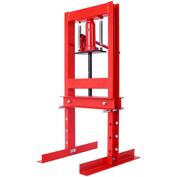 Hydraulic 6 Ton H-Frame Garage Floor Adjustable Shop Press with Plates, 6T,red