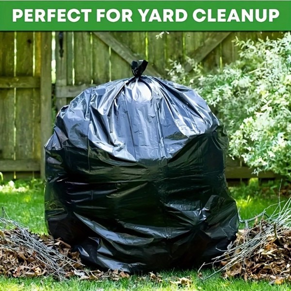 Plastics 30 Gallon Trash Bags (1.6 MIL - 100PCS) 31" x 35" - Large Heavy Duty Can Liners - Plastic Black Garbage Bags for Lawn, Leaf, Contractor, Yard, Outdoor use