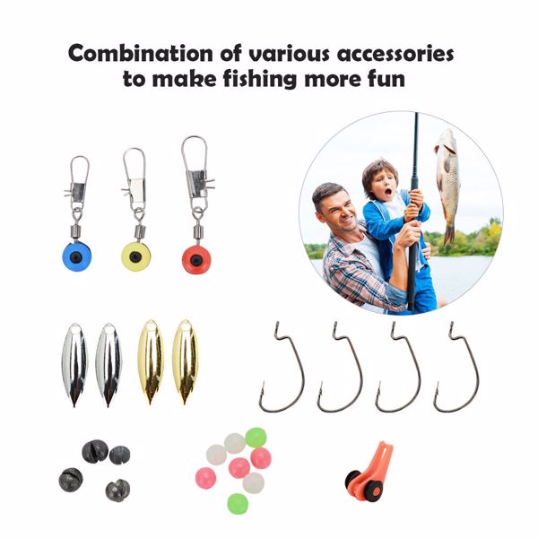 188pcs/set Sea Fishing Accessories Tackle Box Kit Set Jig-Hooks Swivels Clamp