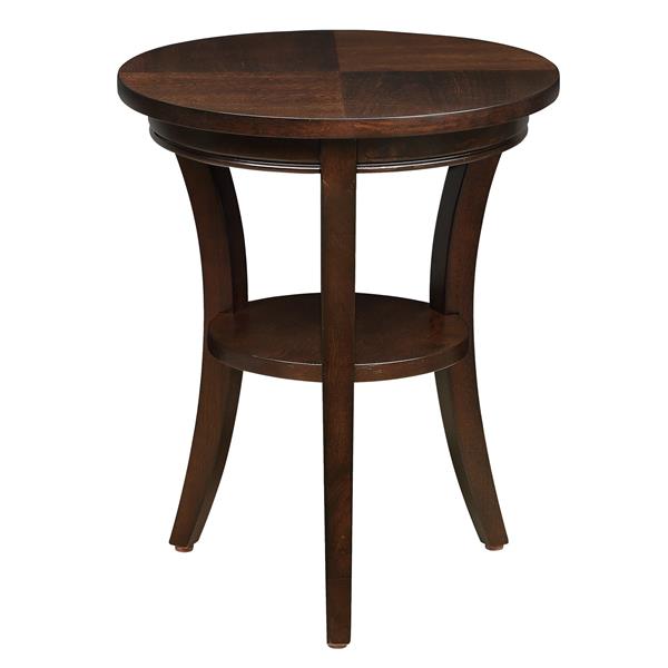 16'' Wood Round End Table, Side Table w/Open Shelf, Small Sofa Side Table for Small Space, Multipurpose Table for Bedroom Living Room Home Nightstand (Espresso)