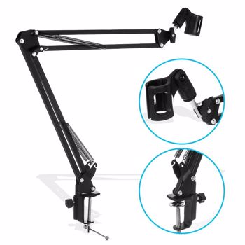 ADJUSTABLE DESKTOP MICROPHONE ARM STAND SUPPORT PRO MUSIC AUDIO EQUIPMENT MOUNT