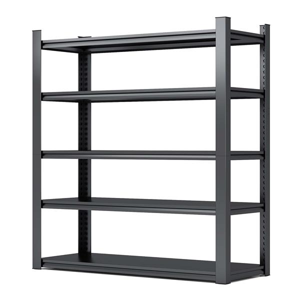 72"H  5 Tier Metal Shelves for Storage Garage Shelving 2000LBS Heavy Duty Storage Shelves Adjustable Garage Shelf Industrial Shelving Unit Storage Utility Rack,47.2"W*23.6"D*72"H,Black