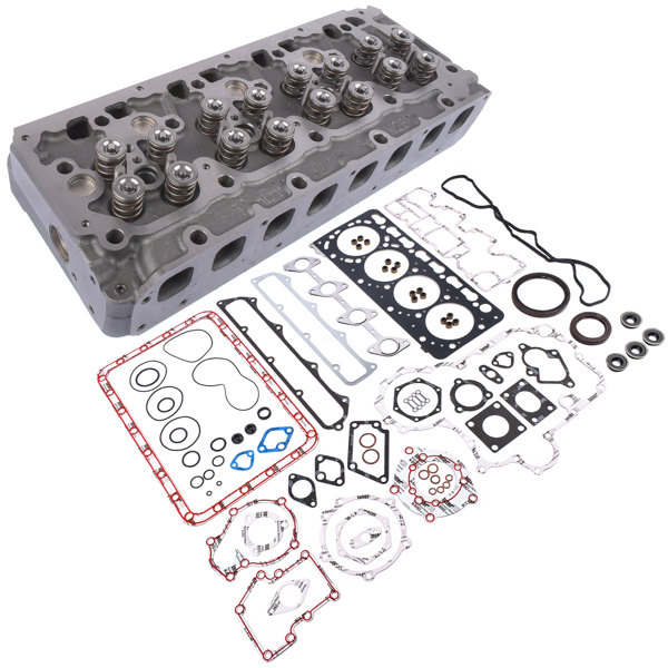 Complete Cylinder Head w/ 16 Valves + Full Gasket Set Fits Kubota V3300 Engine