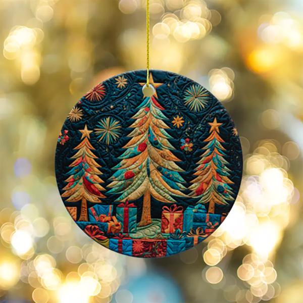 50PCS Sublimation Circle Christmas Decoration 3" Blank Ceramic Hanging (Round)