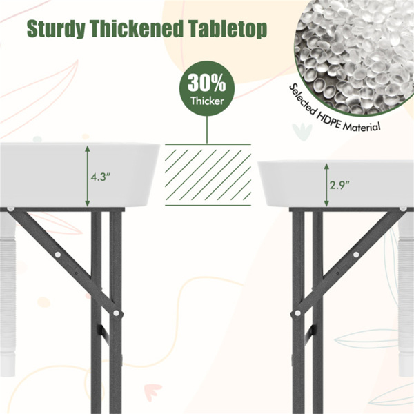 5 FT party picnic table/double sink ice cooling table