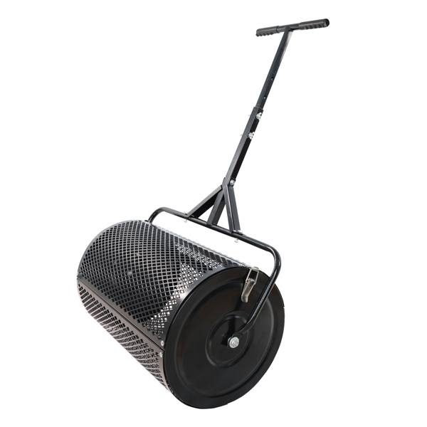 Compost Spreader Peat Moss Spreader with Upgrade T Shaped Handle for Planting Seeding Durable Lightweight Metal Mesh Spreader for Lawn Garden Care Manure Spreaders (Black) 