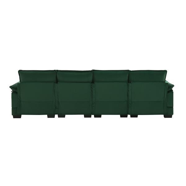 [VIDEO provided][New]110*55" Modern U-shaped Sectional Sofa with Waist Pillows,6-seat Upholstered Symmetrical Sofa Furniture,Sleeper Sofa Couch with Chaise Lounge for Living Room,Apartment,5 Color