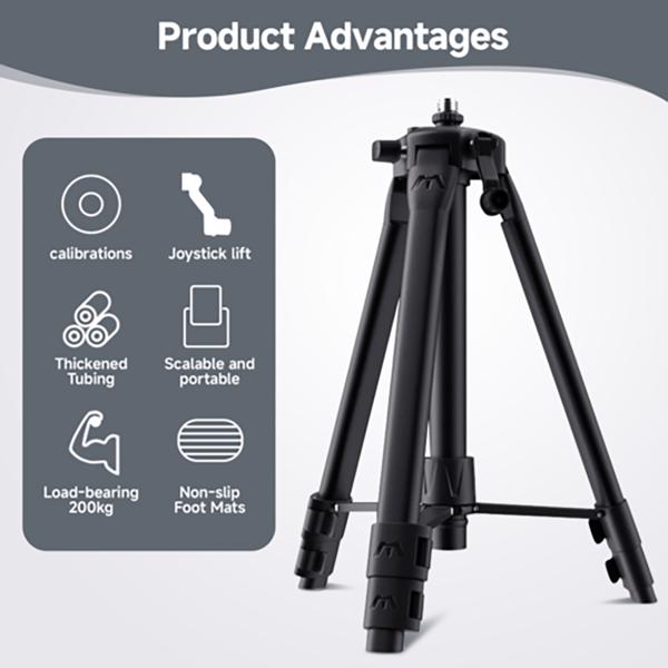 1.2m Heavy-Duty Aluminum Alloy Tripod for Laser Levels - Adjustable Height