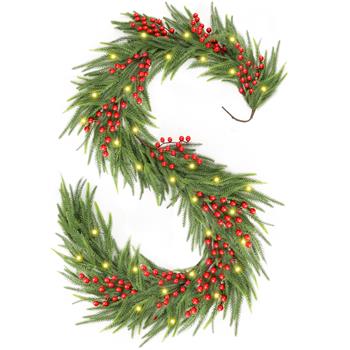 72\\'\\' in. Lighted Faux Spruce Garland 2PCS