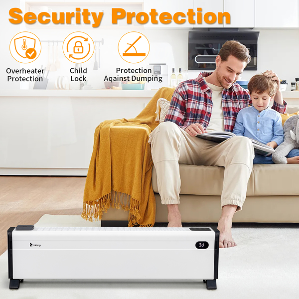 美规 NTJX-T160FR 120V 1500W 取暖器 白色 塑料 32in踢脚线取暖器/PTC/可调温/定时/带显示/可加湿/带遥控器-13