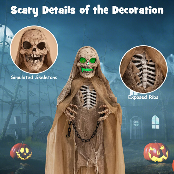 Decorate an outdoor skeleton for Halloween