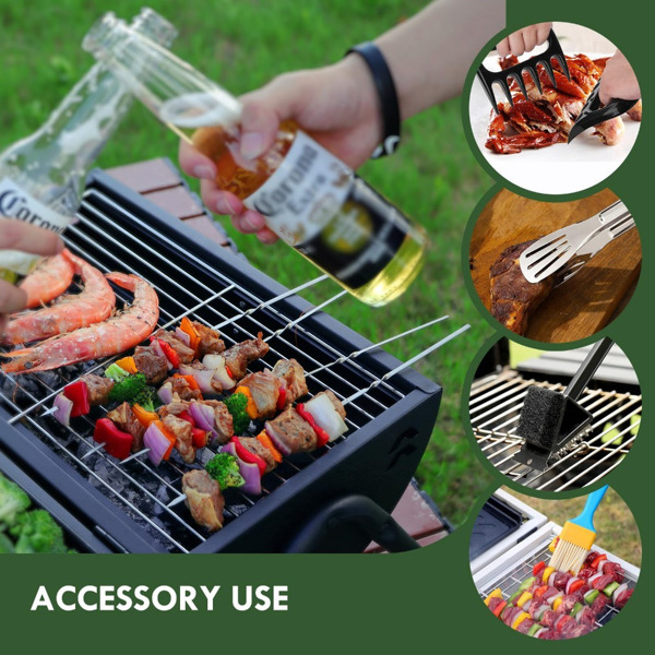 Table Top Grill Charcoal with Smoker, Double Side Use Small Charcoal Grill Portable with Grate and Fry Pan for Outdoor Camping BBQ,15.8in*11.6in*16.7in