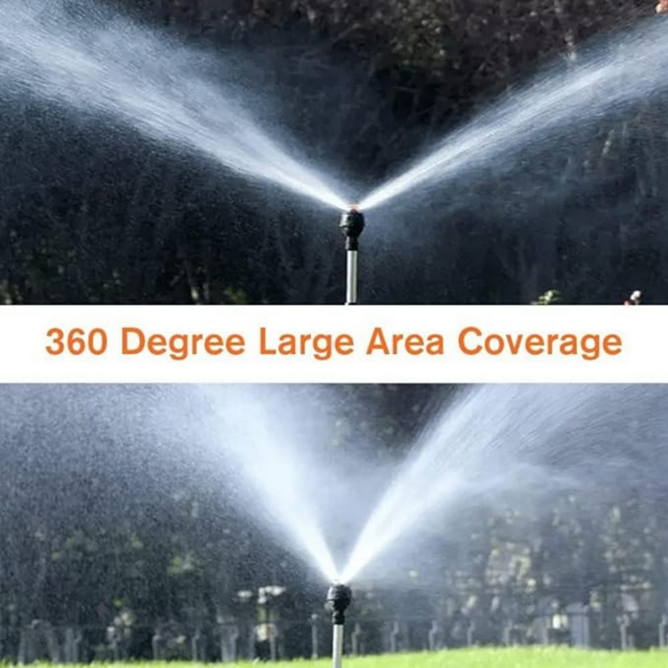 2PCS height adjustable 25in-37in rotating triangular nozzle, 360 degree automatic rotating irrigation nozzle,lawns, irrigation nozzle+internal thread quick connector