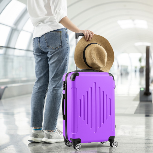 FCH 3-in-1 trolley case with 2 corners and diamond stripes - lavender