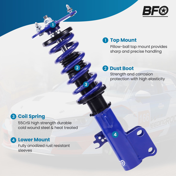 BFO Coilovers Shock Absorber Lowering Kit For Toyota Corolla 2009-2017 C2406240612