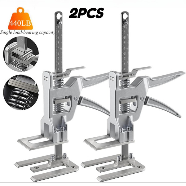 Labor Saving Arm Jack, Stainless Steel 12 Inch Furniture Lifter for Drywall, Door Panels, Cabinets, 2 Pack