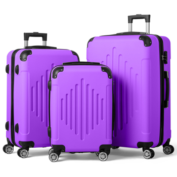 FCH 3-in-1 trolley case with 2 corners and diamond stripes - lavender