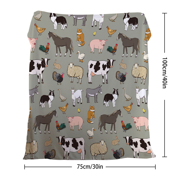 Various Animals Blanket Soft Pig Horse Durable Comfortable Blanket Women Adult Birthday Gift Home Decoration Sofa Couch Office Bed Camping Travel, 130*150cm