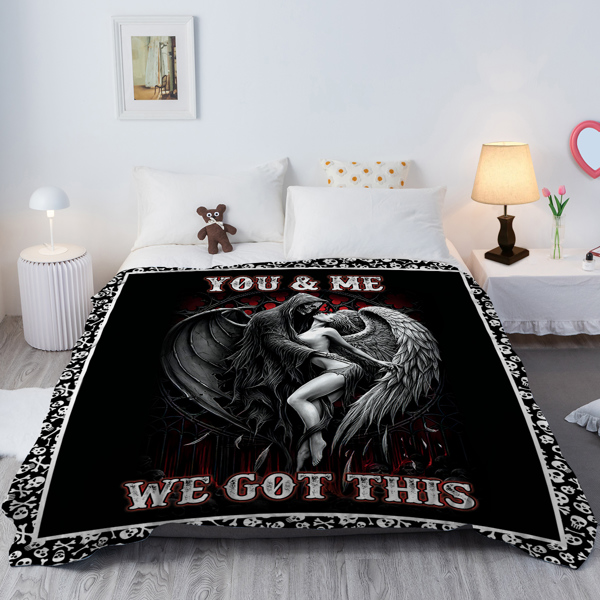 Dark Style Printed Flannel Blanket Skull Ultra Soft 3D Printed Blanket Gifts For Adults Men Women 60*80