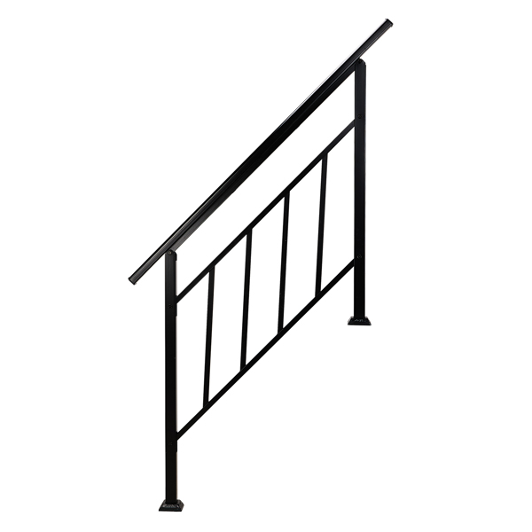 Artisasset Matte Black Outdoor 3 Level Iron Handrail