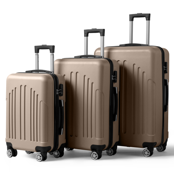 FCH Curved Vertical Stripe 3-in-1 Trolley Case - Champagne Gold