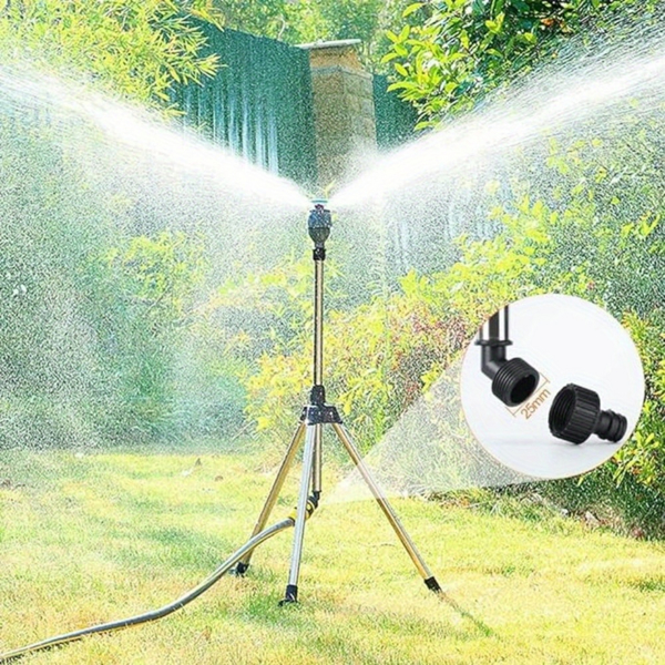 2PCS height adjustable 25in-37in rotating triangular nozzle, 360 degree automatic rotating irrigation nozzle,lawns, irrigation nozzle+internal thread quick connector