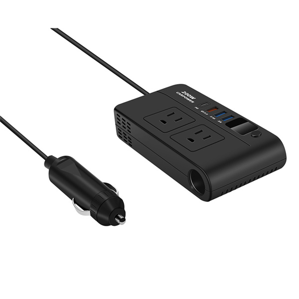 Multi Bulton Socket Car Inverter Mulifunctional Car Power Converter Socket -12V To 220V