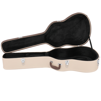 Glarry 41\\" Folk Guitar Hardshell Carrying Case Fits Most Acoustic Guitars Microgroove Flat Grey