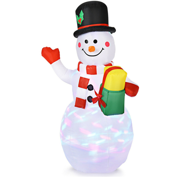 5-foot tall snowman inflatable Christmas decoration with colorful LED lights