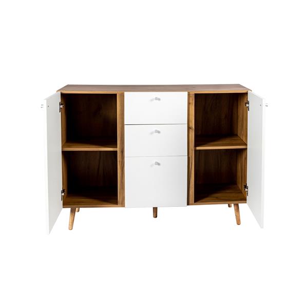 Sideboard Buffet Cabinet with 3 Drawers & 2 Doors,47.24"Buffet Cabinet with Adjustable Shelves for for Living Room Dining Room Hallway,Kitchen