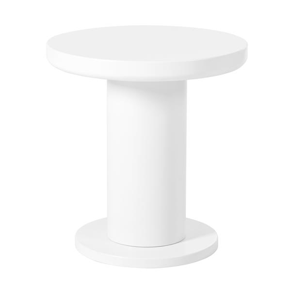 Easy Assembly Nesting Coffee Table Set of 2, Cream Style Cloud Coffee Table with Round Small Side Table,  Irregular Center Table with Thick Legs for Living Room, White, 39.3''x 13.7'',Φ15.7''