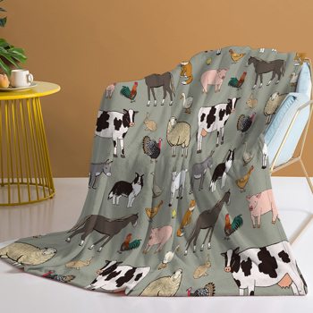 Various Animals Blanket Soft Pig Horse Durable Comfortable Blanket Women Adult Birthday Gift Home Decoration Sofa Couch Office Bed Camping Travel, 75*100cm