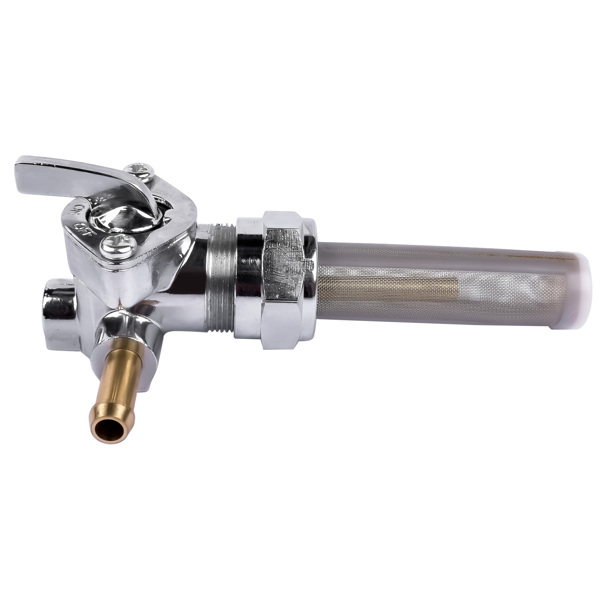 22mm Filtered Petcock Elbow Fuel Shut Off Valve Right Spigot For Harley Sportster Dyna Super Glide FXD 62167-81, 62163-75