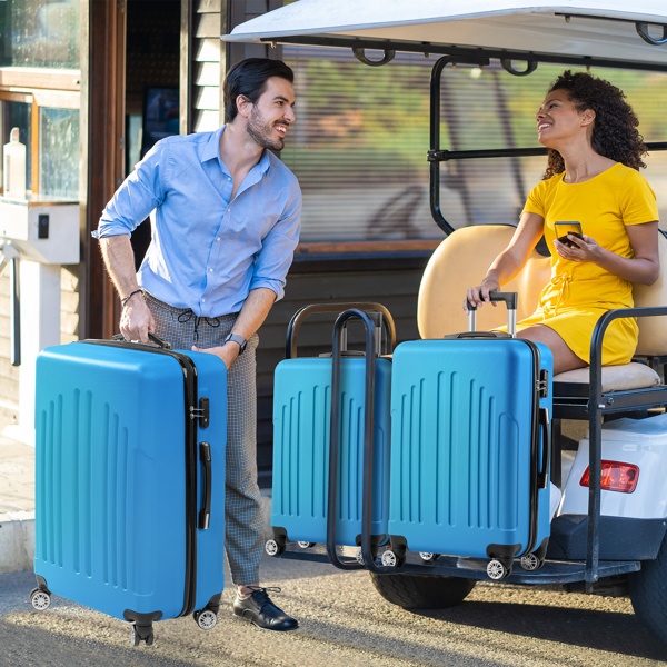 FCH Curved Vertical Stripe 3-in-1 Trolley Case - Royal Blue