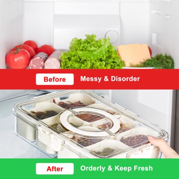 1pc food grade food preservation box, refrigerator storage box, leak proof portable sealed storage box, used for meat, fruits and vegetables, kitchen storage box and storage, kitchen accessories