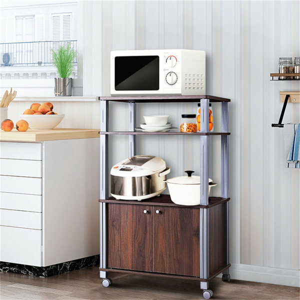 Multi functional kitchen storage rack Walnut