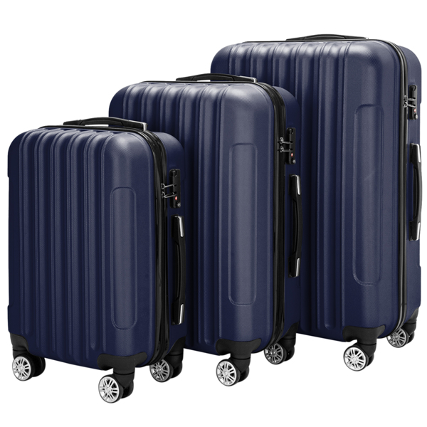 3-in-1 Multifunctional Large Capacity Traveling Storage Suitcase Luggage Set Navy Blue