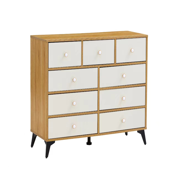 CABINET  WOOD MDF BOARDS, 9 Drawers Dresser, WOOD COLOUR