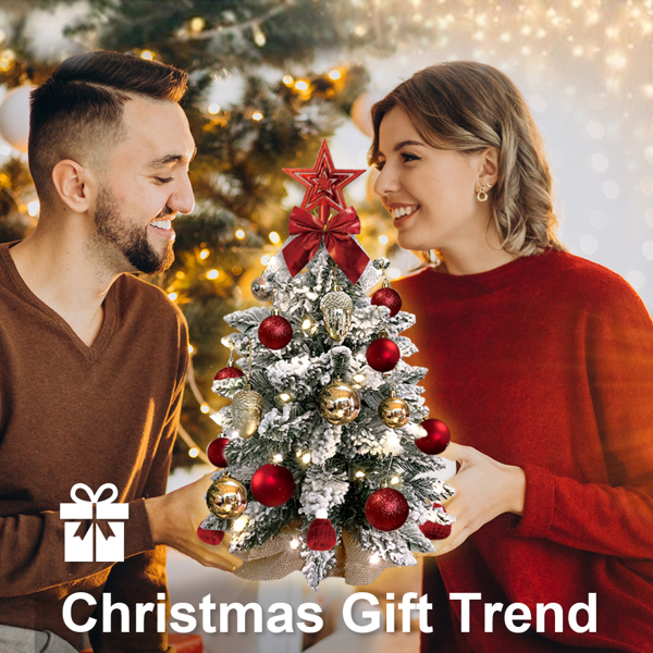 55cm桌面圣诞树带LED灯（周末不发货、2024款商品信息已更新）人造迷你圣诞装饰  精美饰品-3