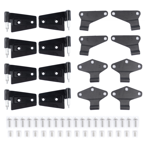 16PCS Steel Door Hinge Kit Inside & Outside for 2007-2018 Jeep Wrangler JK 3.6L 55395386AB 55395385AC