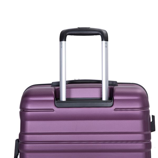 Expandable 3 Piece Luggage Sets PC Lightweight & Durable Suitcase with Two Hooks, Spinner Wheels, TSA Lock, (21/25/29) Dark Purple