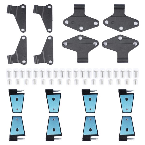 16PCS Steel Door Hinge Kit Inside & Outside for 2007-2018 Jeep Wrangler JK 3.6L 55395386AB 55395385AC